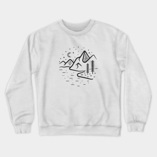 Night mountains illustration Crewneck Sweatshirt